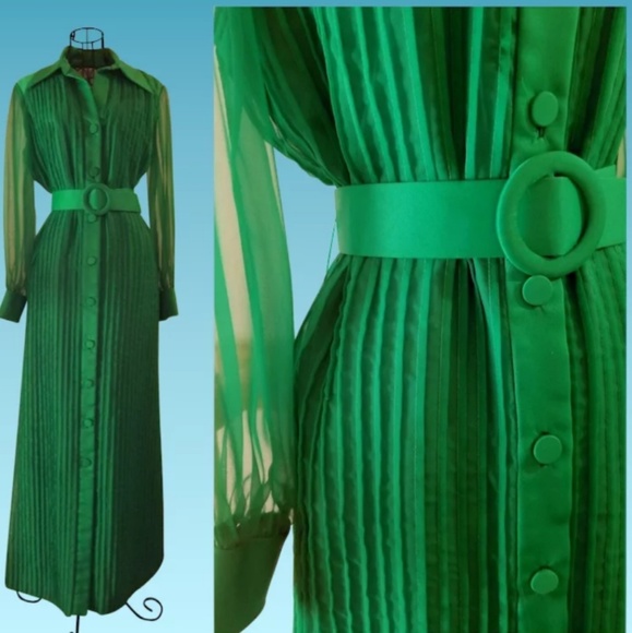 Vintage Dresses & Skirts - Vintage 1970s MINIMALIST COUTURE Maxi Dress/FORMAL